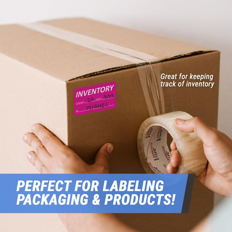 OfficeSmartLabels Inventory Labels (2.5 x 1.5 inch, Bright Pink - 300 Labels) Inventory Count Writable Stickers for Inventory Management or Inventory Control - Image 3